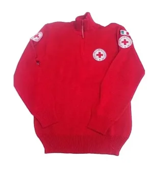 Maglione zip antipilling CRI rosso