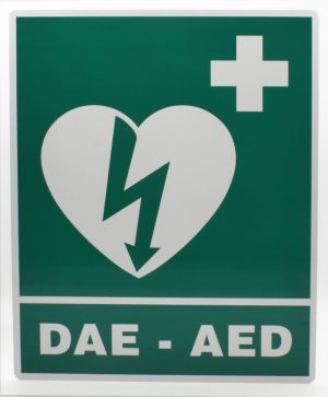 Cartello frontale DAE/AED 29x36 cm per defibrillatore