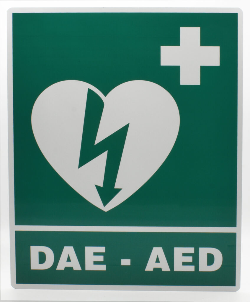 Cartello frontale DAE/AED 29x36 cm per defibrillatore