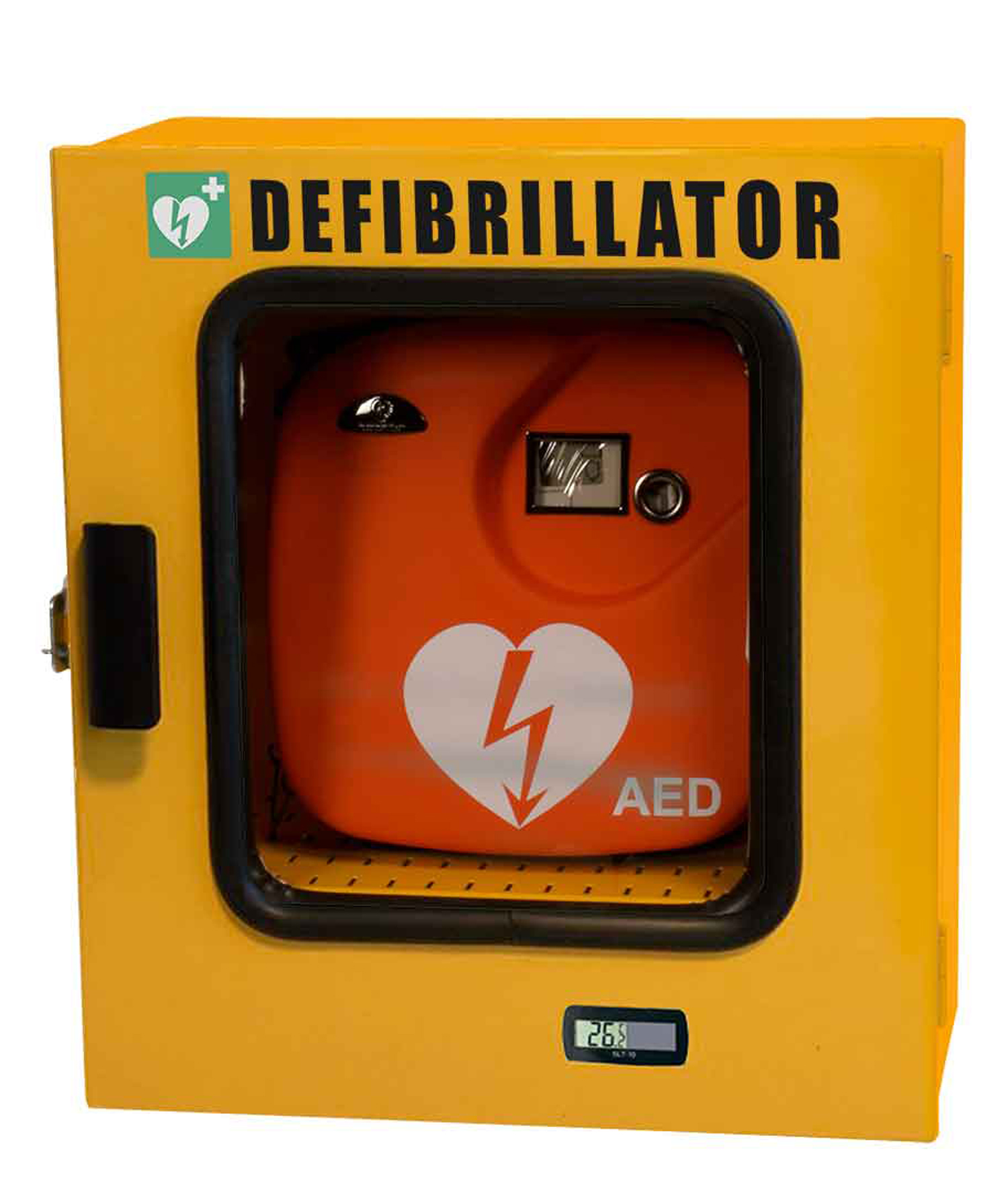 Teca da esterno termoregolata per defibrillatore