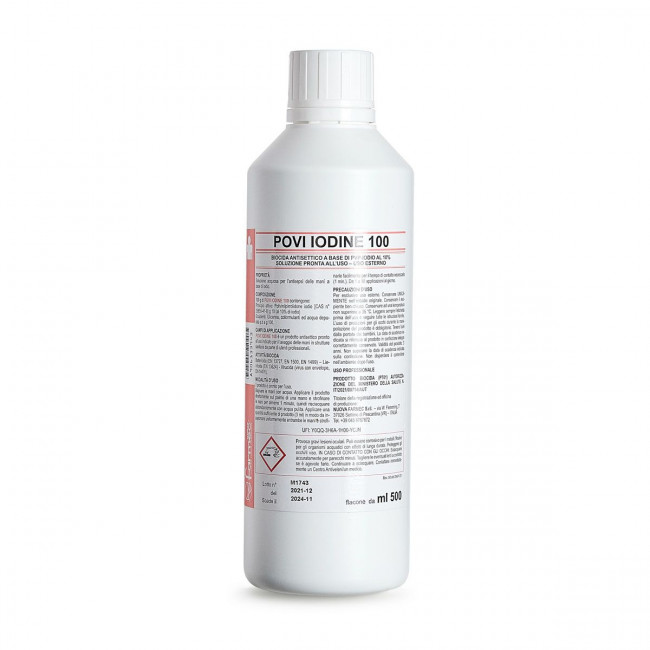 Povi Iodine 100 - soluzione di iodopovidone 10% (500 ml / 125 ml)