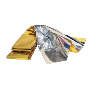 Coperta isotermica metallina oro/argento